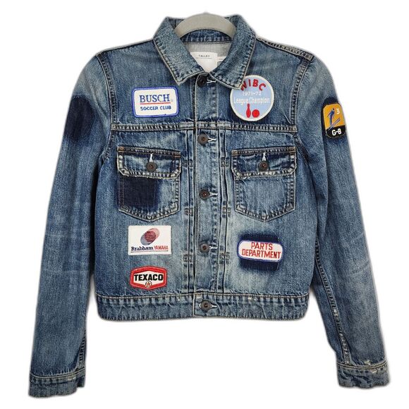 Talley HTF Patch Denim Jacket Size S NWOT - Picture 1 of 11